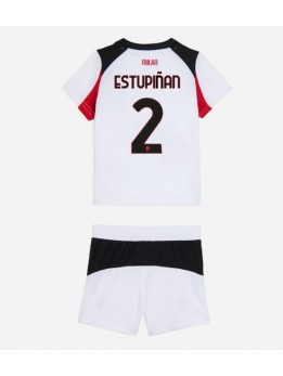 Otroški Nogometna dresi replika AC Milan Pervis Estupinan #2 Gostujoči 2025-26 Kratek rokav (+ hlače)